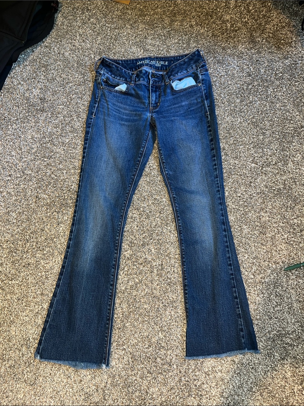 American Eagle Outfitters Women's Dark Blue Flare Jeans